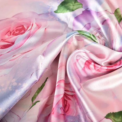 New Spring Fall Pink Rose Silk Scarf Shawl Printed Winter Fashion Women Neck Scarf  Floral Design Long Scarves Wraps  160*70cm