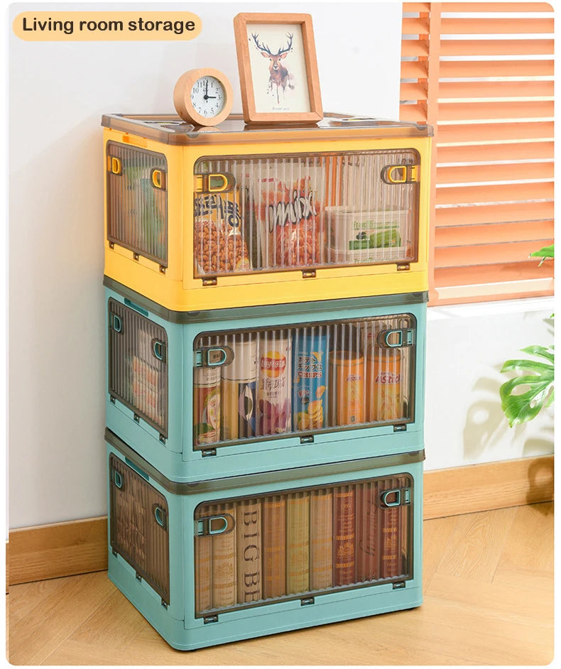 Foldable Storage Box Closet Organizer with Wheels Outdoor Stackable Sundries Organizer Clothes Quilts Toys Books Storage Box - AMULET RING STORE