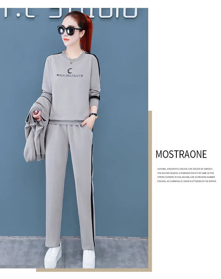 Spring Autumn Women Tracksuit Coats+Sweatshirts+Pants 3Pcs Suit Fashion Outfits Ladies Casual Clothing Sets Loose Sportswear