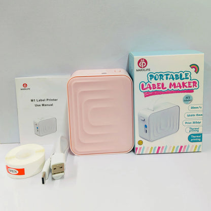 Marklife Portable Label Maker M1Thermal Label Printer Bluetooth Sticker Printer with 1 Roll Self-adhesive Label Paper