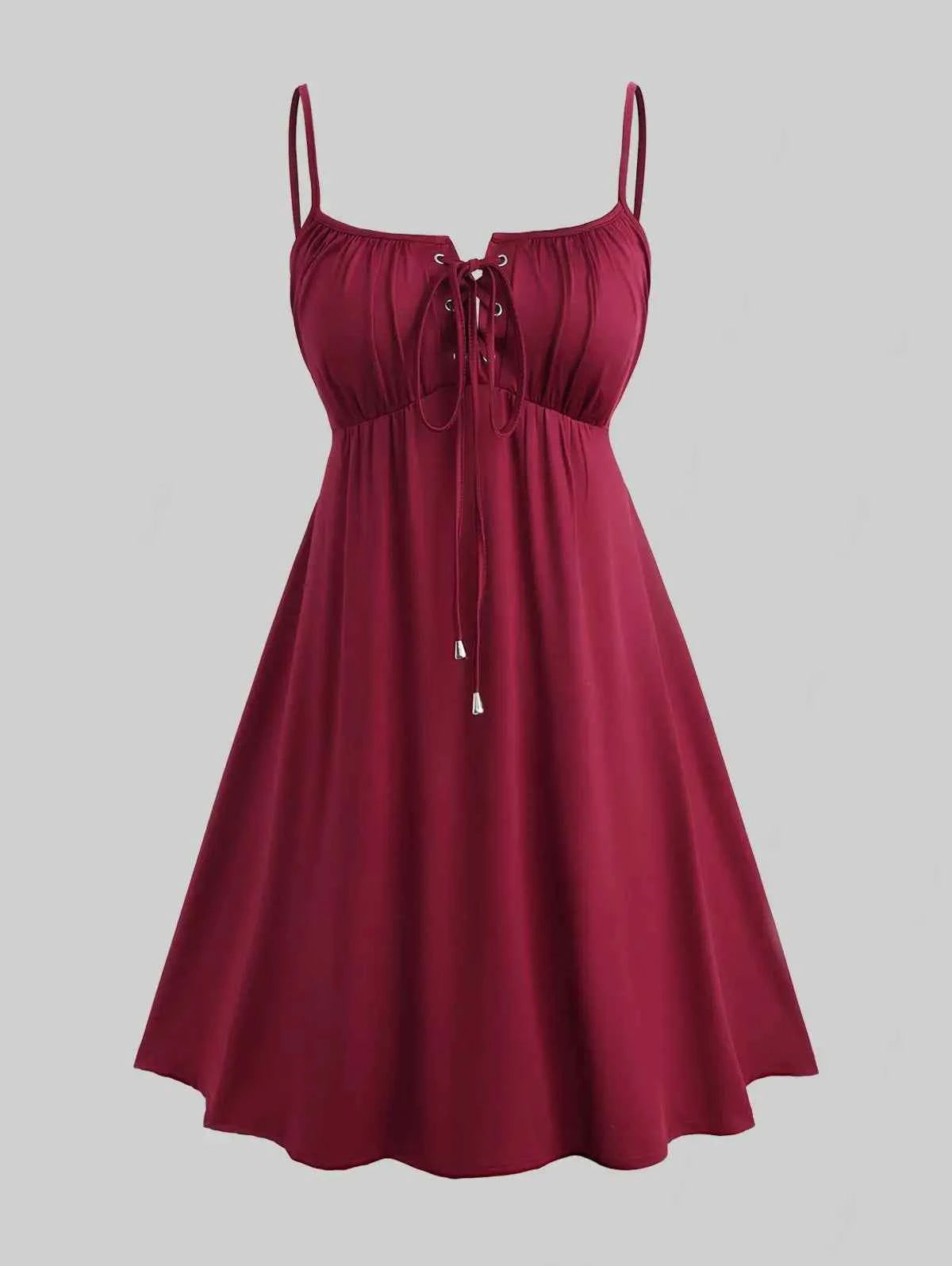 ROSEGAL Plus Size Flutter Sleeves Floral Dress and Lace-up A Line Cami Dress Set