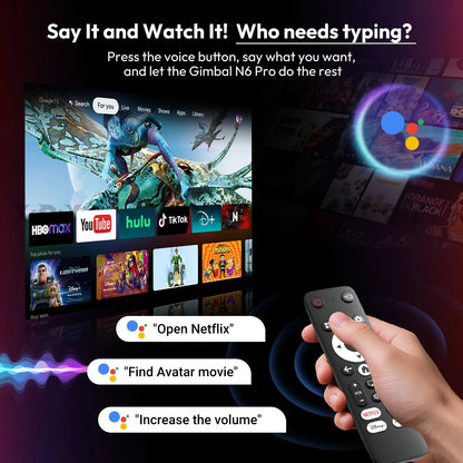 XGODY Projector N6 Pro Netflix Officially 4K Voice Control Smart Android TV Whale OS 32GB ROM for Outdoor Movie Home Theater