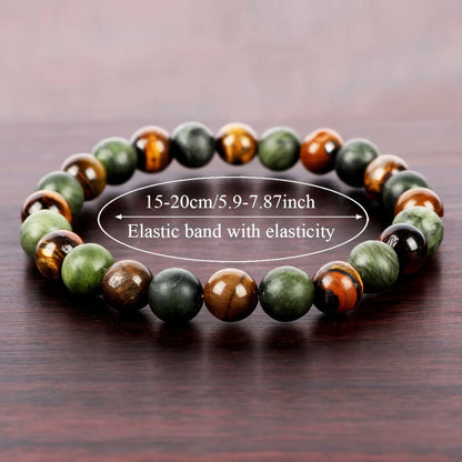 Natural Stone Symbolic Beaded Bracelet Women Men Anxiety Relief Protection Money Spiritual Inner Self-Love Jewelry