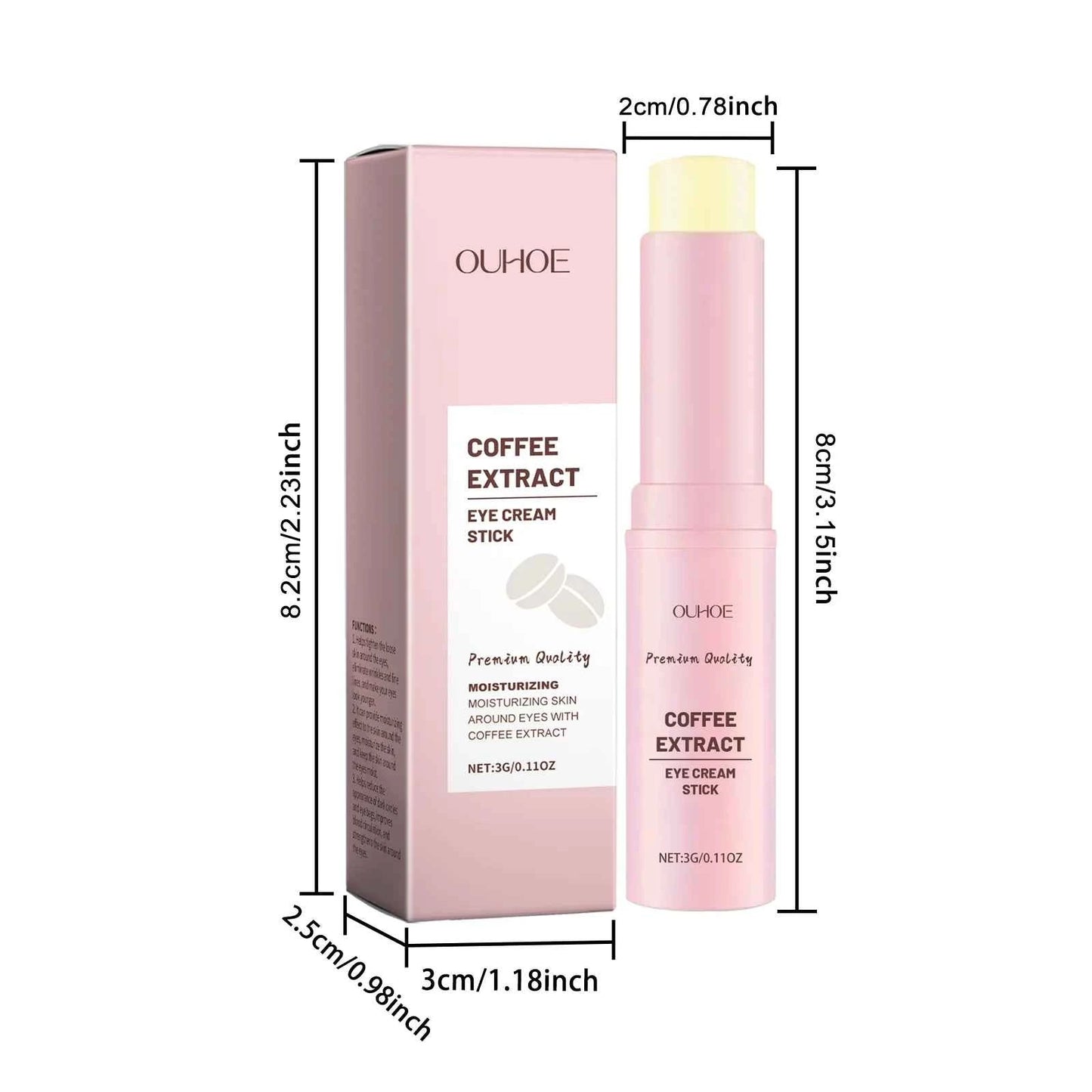 Caffeine Eye Cream Stick Lifting Firming Brighten Eyes Skin Fade Fine Lines Anti Puffiness Hydrating Moisturizing Eye Care Cream