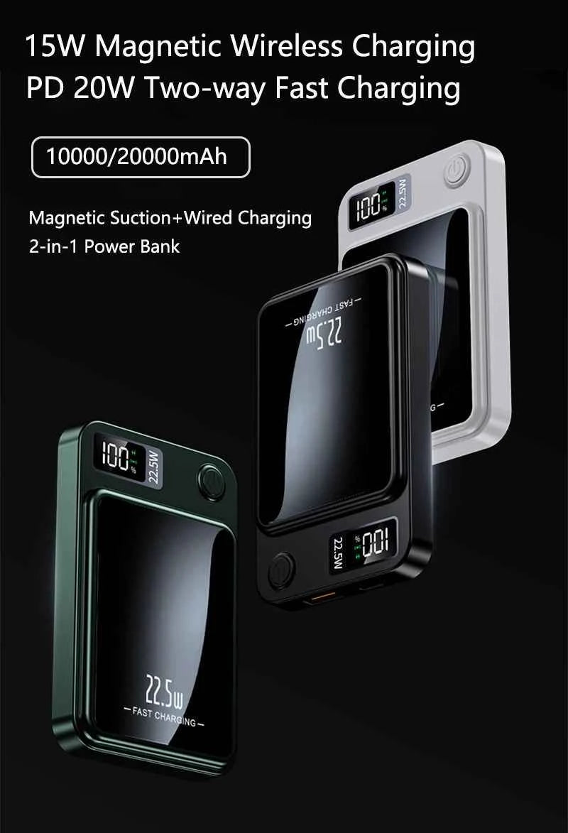Magnetic Wireless Power Bank 50000mAh 22.5W Fast Charging External Battery Charger for Huawei Samsung iPhone 12 PD 20W Powerbank