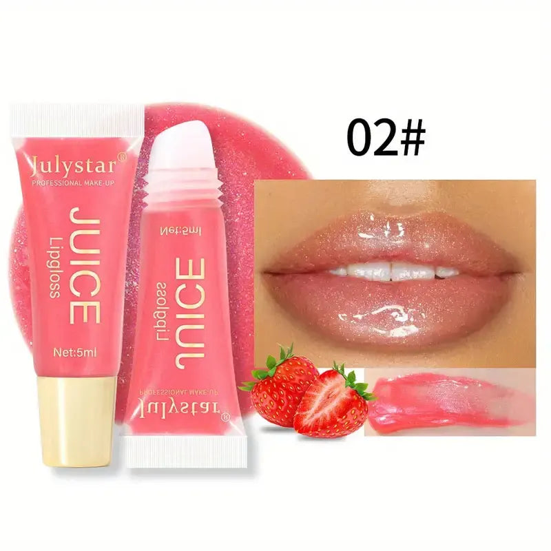 Watery Crystal Clear jelly Lip Oil Lip Balm Moisturizing And smoothingLip Lines Jelly Pout Lip Gloss Glass Lip Fruit Scent - AMULET RING STORE