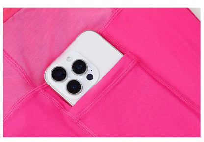 Marathon Compression Shorts with Waistband Pocket Men Women Quick Dry Nylon Workout Tights for Cycling Running Training