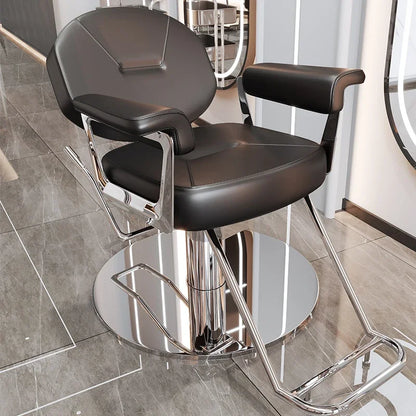 Comfortable Women Dressing Professional Barber Chair Swivel Advanced Trendy Barber Chairs Silla Leisure Design Salon Furniture