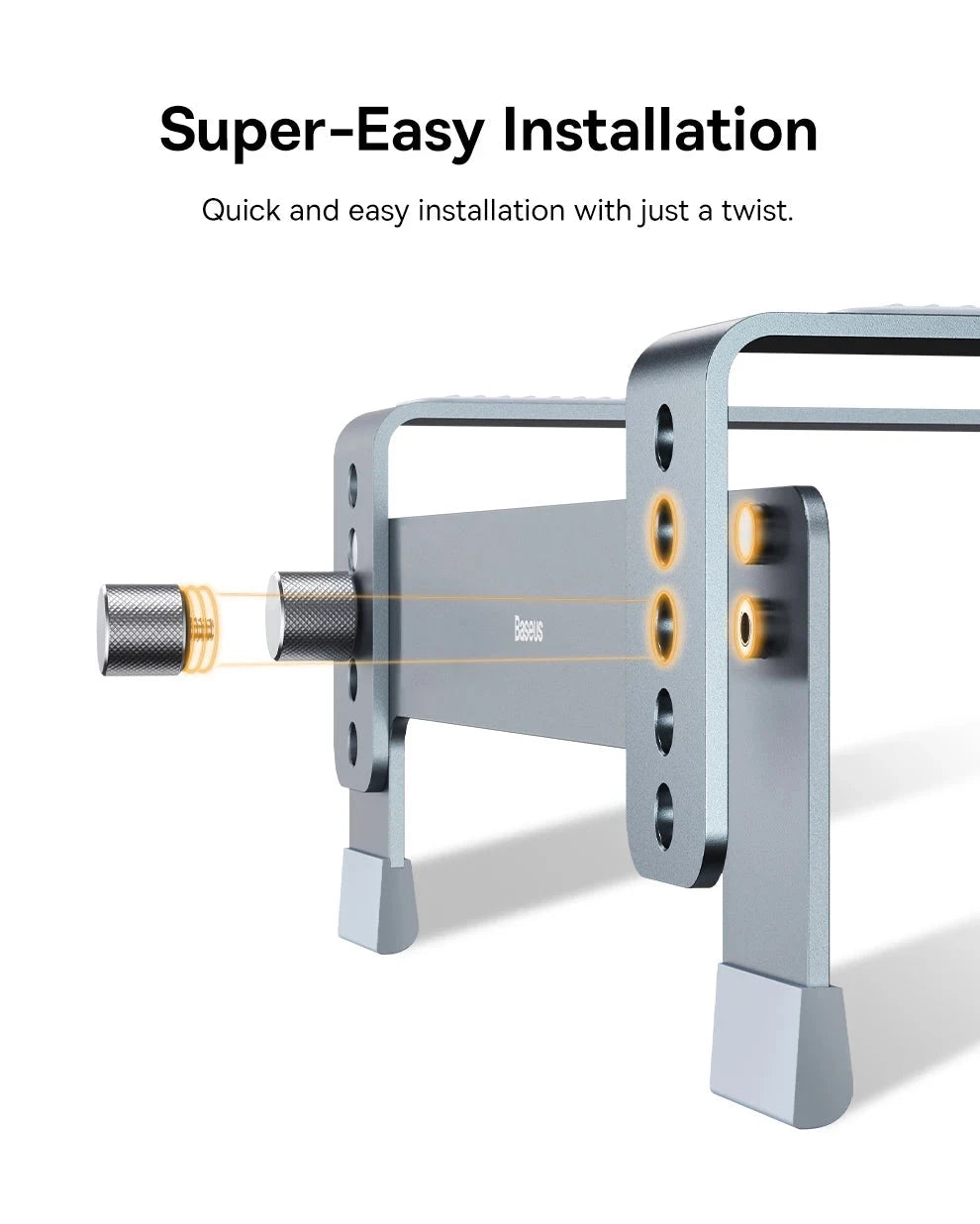 Baseus Laptop Stand Support for Notebook Aluminum Alloy 4 Gears Adjustable Vertical Stand For Macbook Air Pro 17'' Laptop Stand - AMULET RING STORE