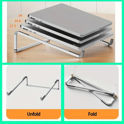 Universal Laptop Stand Foldable Adjustable Aluminum Alloy Notebook Holder Desktop Bracket for MacBook Air Pro Xiaomi - AMULET RING STORE