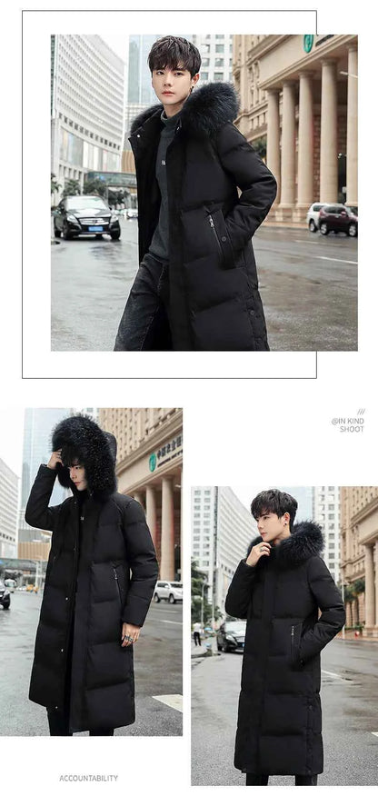 Fashion Winter Jacket for Man Down Coat jacket Parka Men's winter padded jackets Fur Collar Hooded Warm Long Padding HXY291