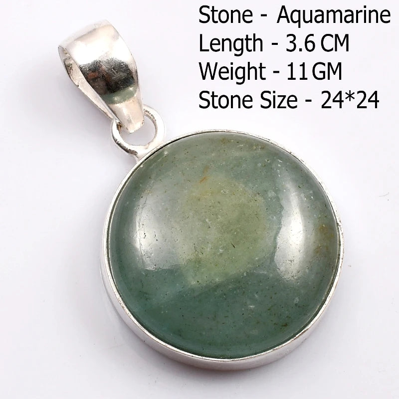 Genuine  Amaquarine  Pendant Hand Made Women Jewelry gift