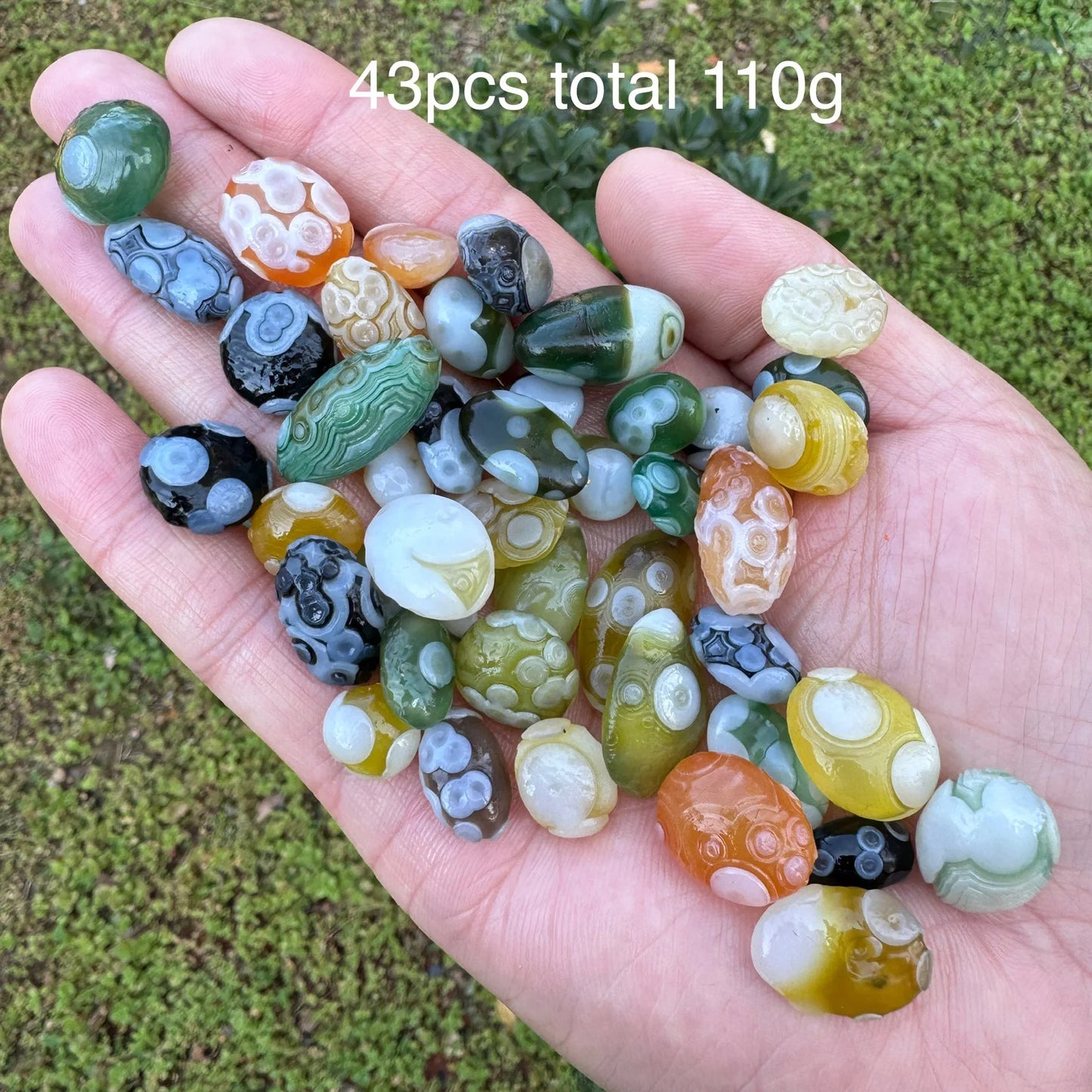 Natural Green Sardonyx Alxa Gobi Agate Rock Specimen Energy Crystal Healing Stone Garden Decor GK1-22 (olive oil maintain)