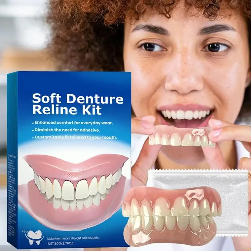 New Denture Silicone Kit Silicone Liners Soft Denture Kit Soft Kit Teeth Upper And Lower Set Easy Use