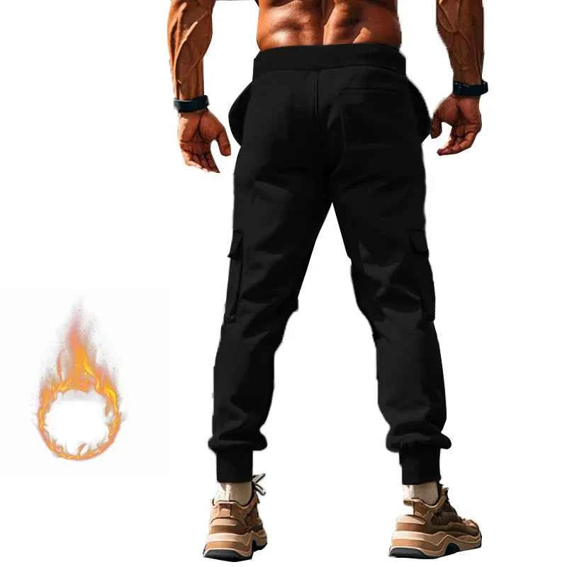 New autumn and winter velvet men's casual overalls multi-pocket pants large size sports casual trousers