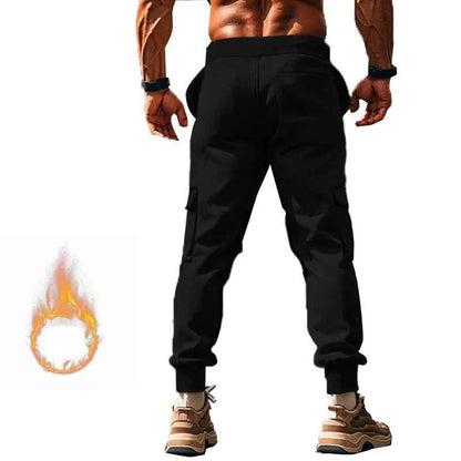 New autumn and winter velvet men's casual overalls multi-pocket pants large size sports casual trousers