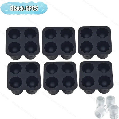 4Cup Shape Silicone Ice Cube Mold Tray for Summer Bar Party DIY Cold Drinks Kitchen Essential Ice Cup Maker Compartment Mold - AMULET RING STORE