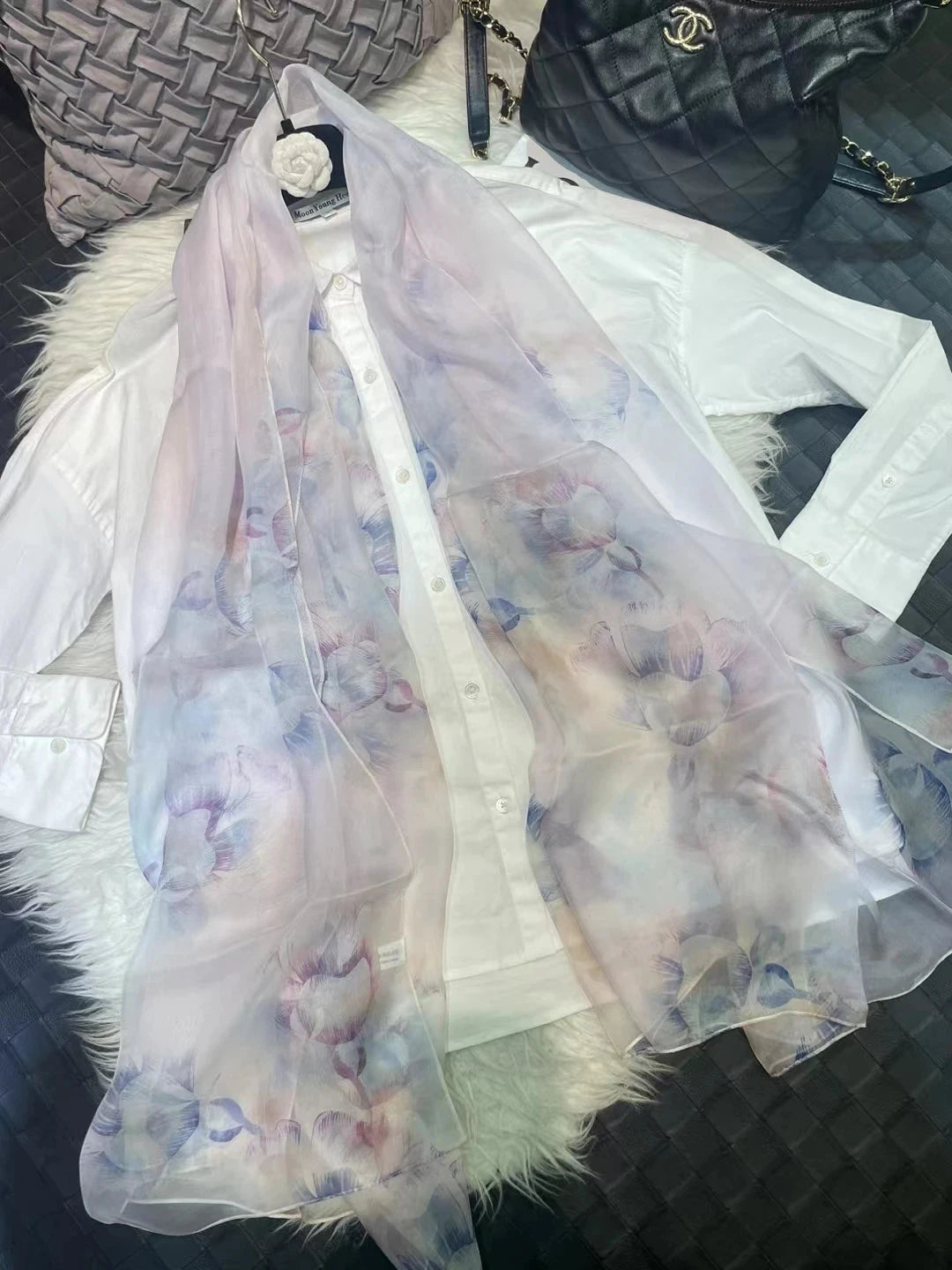 BYSIFA|New Black Pink Peony 100% Silk Shawl Scarf Women Chiffon Long Silk Scarves Cape Summer Foulard Winter Brand Scarves Wraps