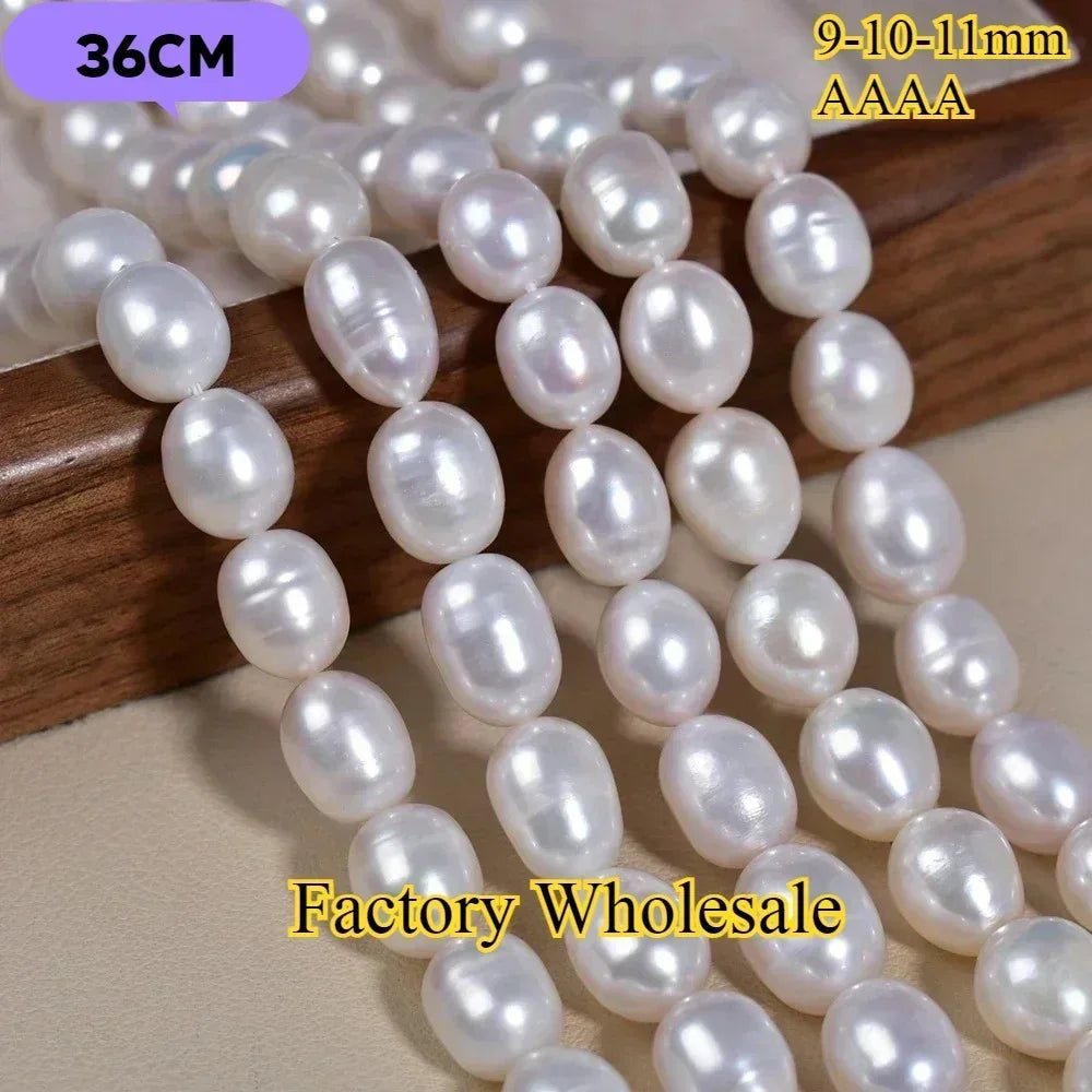 9-10-11mm AAAA Big Rice High Quality Natural Freshwater Pearl Rare Bead for Jewelry Make DIY Necklace Bracelet Accessory Factory - AMULET RING STORE