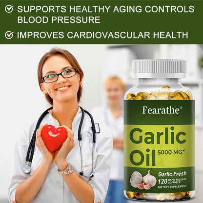 Garlic Extract, Supports Healthy Cholesterol Levels, Immune System, Circulation, Blood Pressure Balance, 120 Capsules