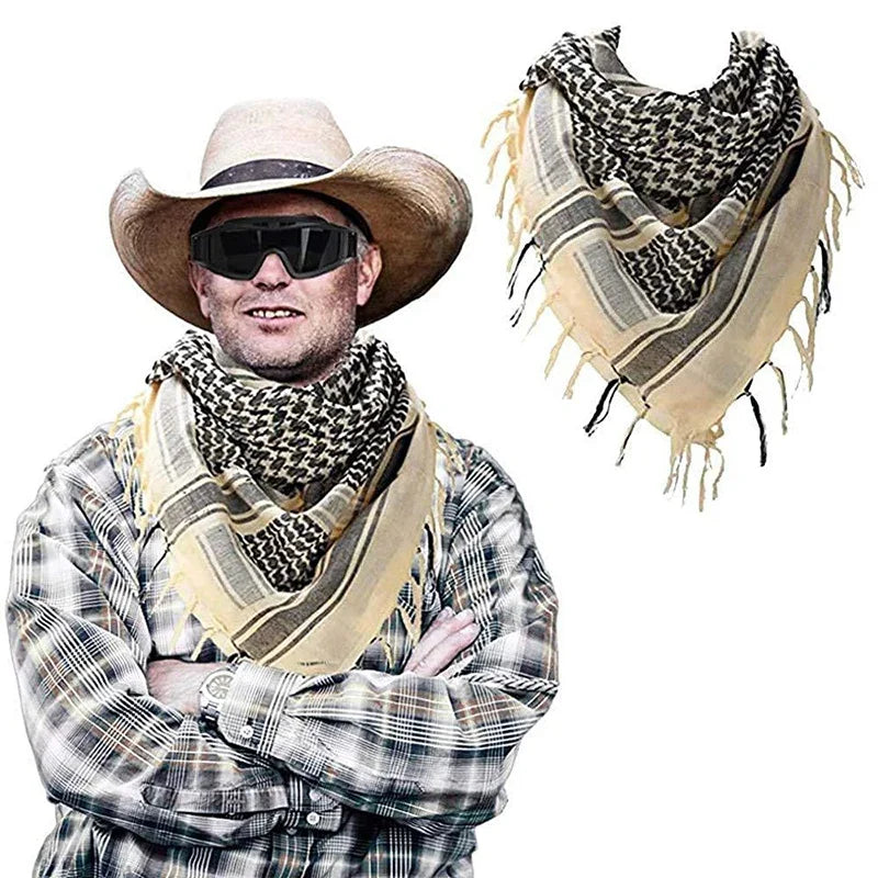 Keffiyeh Tactical Desert Scarf Wrap Shemagh Head Neck Arab Scarf Keffiyeh Scarf Wrap for Men And Women - AMULET RING STORE