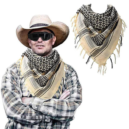 Keffiyeh Tactical Desert Scarf Wrap Shemagh Head Neck Arab Scarf Keffiyeh Scarf Wrap for Men And Women - AMULET RING STORE