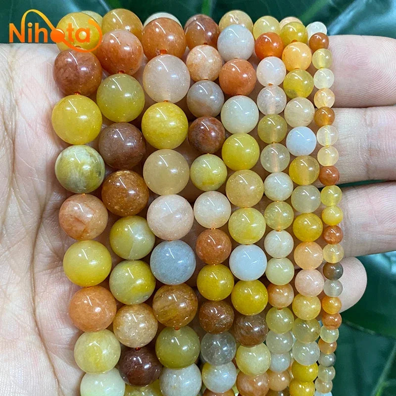 Natural Stone Beads Round Agates Turquoises Amazonite Quartz Lava Tiger Eye Beads