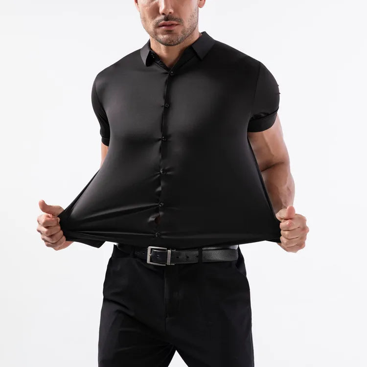 Men's Summer Business Shirt - Short Sleeve Wrinkle Free