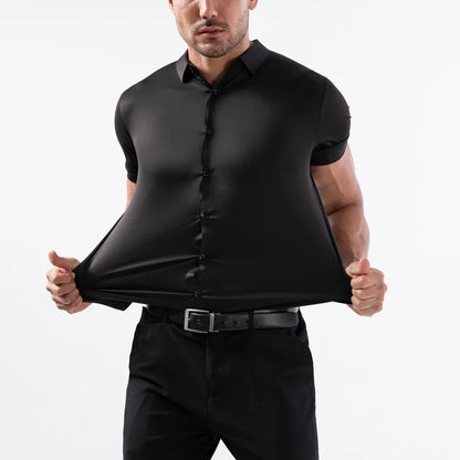 Men's Summer Business Shirt - Short Sleeve Wrinkle Free