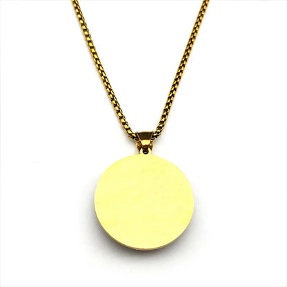 Islamic Arabic Letter Quran Allah God Round Glass Pendant Necklace for Women Men Gold Color Muslim Amulet Chain Jewelry Gift