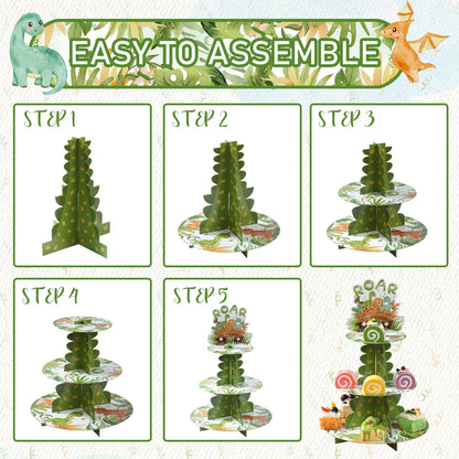 Cake Display Stand Jungle Mermaid Birthday Party Decorations Kids Dessert Holder Cake Tray Butterfly Baby Shower Cupcake Support - AMULET RING STORE