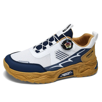 Men's Korean breathable casual sports shoes four season new soft soled Rotating shoelaces outdoor running shoes student sneakers - AMULET RING STORE