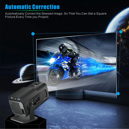 FGHGF HY320 Mini Upgrade Native 720P Android 11 Projector 300ANSI Wifi6 BT5.0 4K Cinema Outdoor Portable 180 ° Rotable Projector