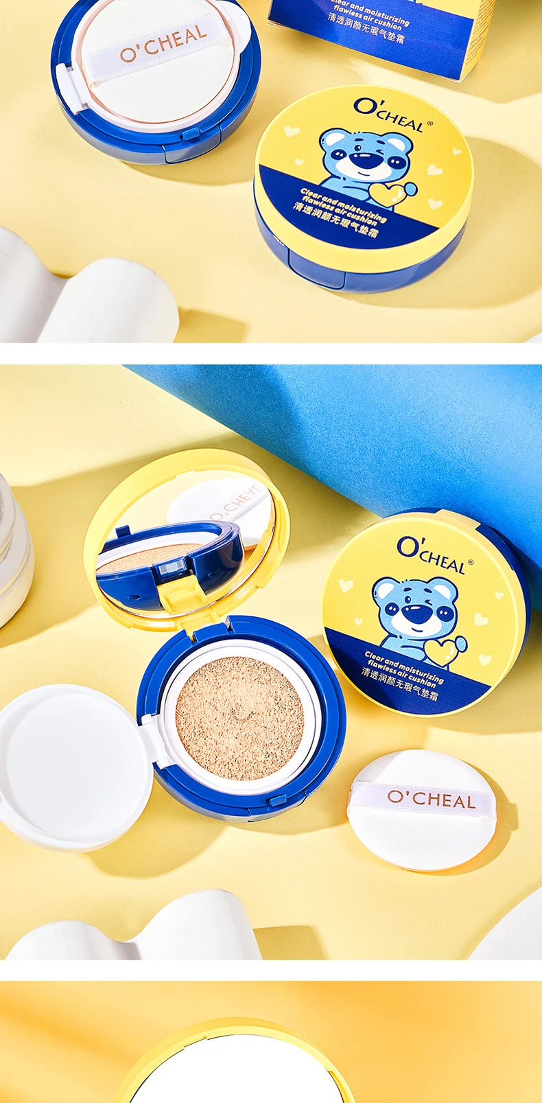 OCHEAL Natural Moisturizing Liquid Foundation Concealer BB Cream Air Cushion Whitening Oil-control Makeup Cosmetics BB Cream - AMULET RING STORE