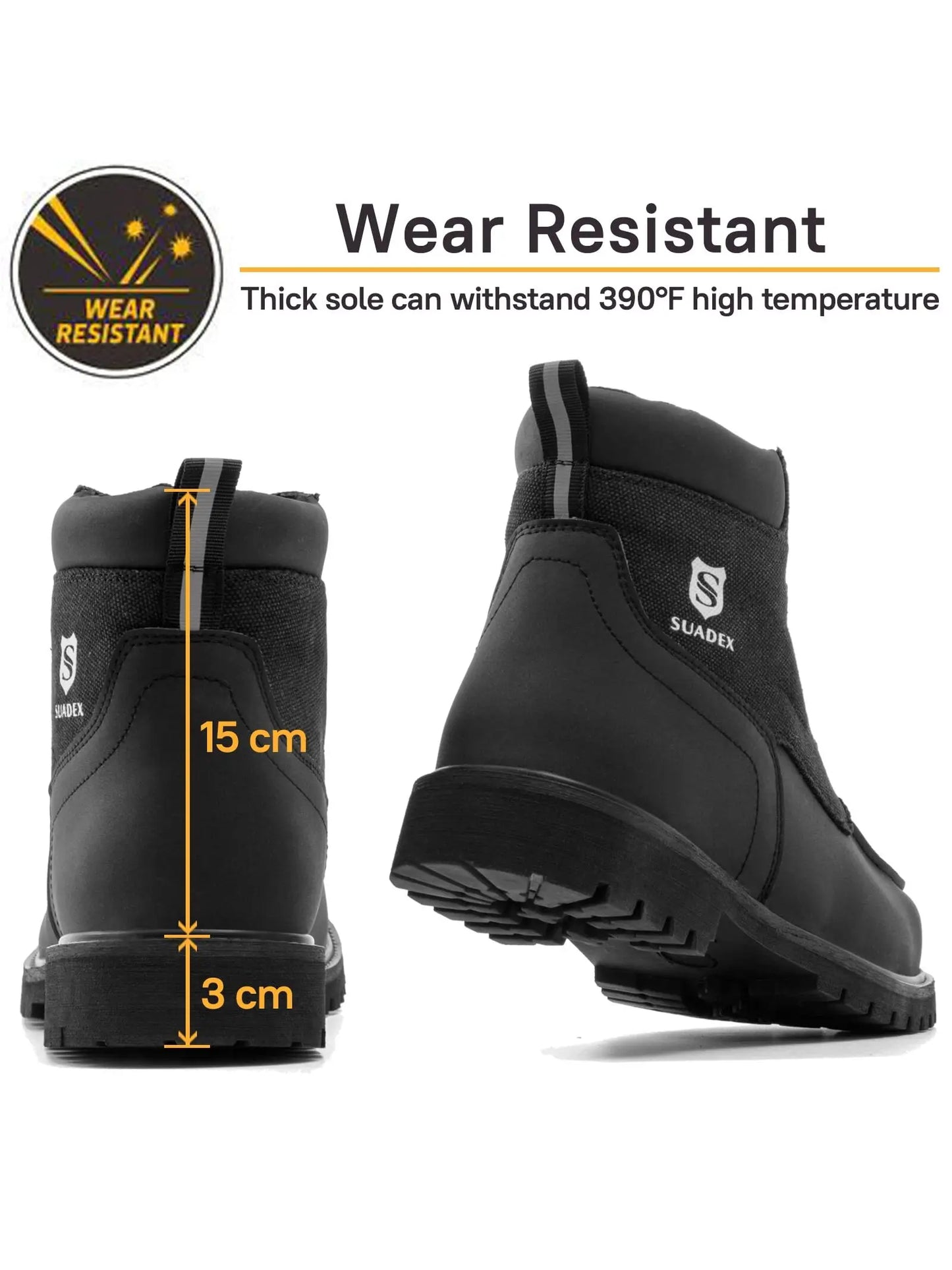 SUADEX Steel Toe Boots for Men Women Waterproof Indestructible Work Safety Boot Outdoor Protection Construction Shoes - AMULET RING STORE