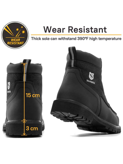 SUADEX Steel Toe Boots for Men Women Waterproof Indestructible Work Safety Boot Outdoor Protection Construction Shoes - AMULET RING STORE