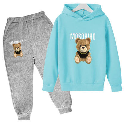 Fall/Winter 2024 Sports Kids Hoodie Set Sunshine Boys & Girls Casual Kids Top + Pants in Multiple Color Options for Ages 3-13