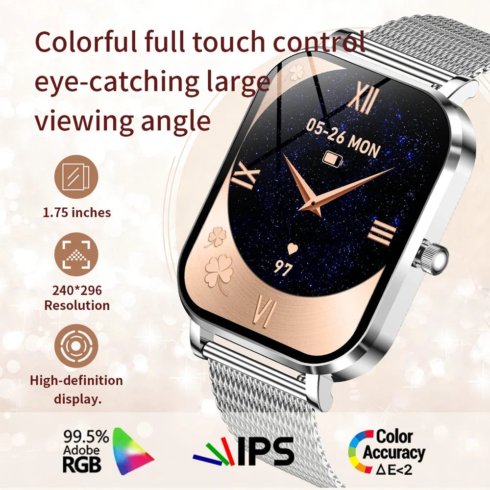 2025 New Xiaomi Fashion Women Smartwatch AMOLED HD Screen Heart Rate Blood Oxygen Monitoring BT Call Sports Smartwatch Woman