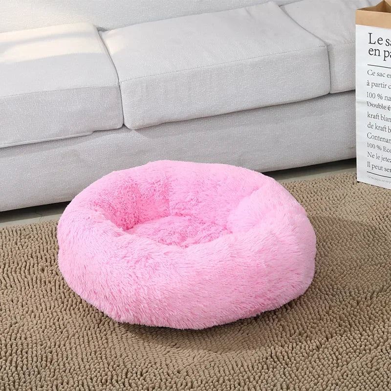 Round Cat Beds House Soft Long Plush Best Pet Dog Bed For Dogs Basket Pet Products Cushion Cat Bed Cat Mat Animals Sleeping Sofa - AMULET RING STORE