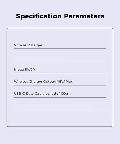 Wireless Charger for iPhone 15 14 13 Samsung S23 Huawei Mate60 15W Fast Charge with Hidden USB Cable Universal Charging Pad for