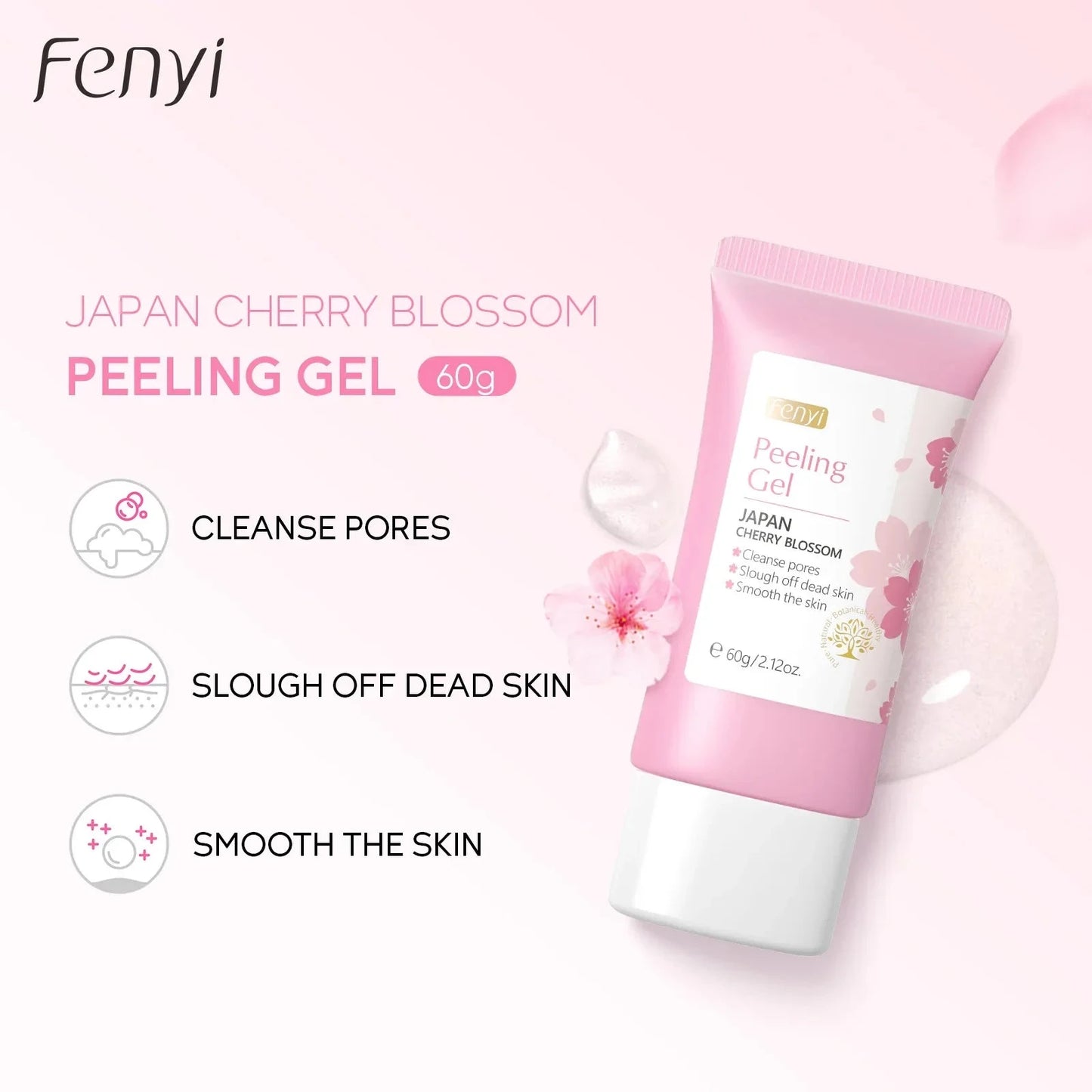 Sakura Face Deep Cleaning Exfoliating Gel Skin Care Whitening Moisturizer Repair Facial Scrub Skin Care 60g - AMULET RING STORE