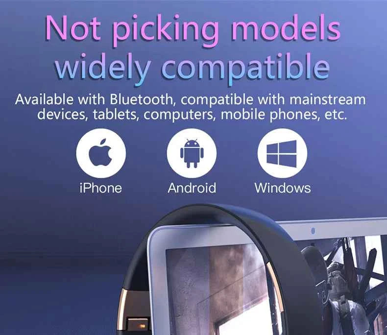 Headphones Bluetooth Wireless Headsets With Mic Music Gaming Sports Earpieces Great Bass Earphones Foldable Support TF SD-Card