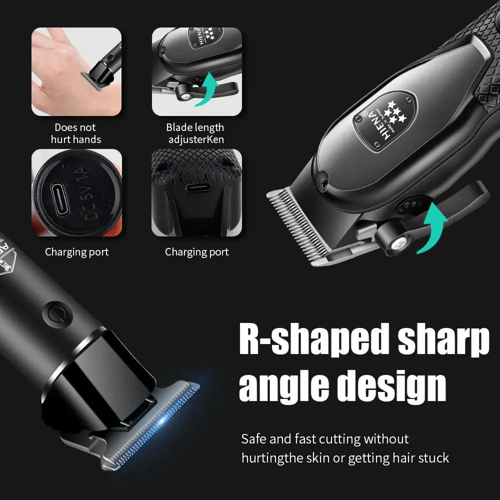 hiena Hair Clipper Kit for Men Electric Shaver Hair Trimmer Professional Cutting Machine Hair Trimmer with LCD Digital Display - AMULET RING STORE