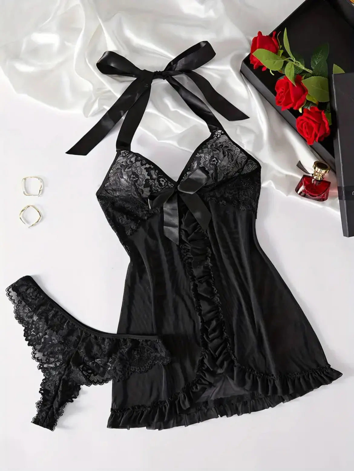 Women Transparent Lingerie Women's Underwear See Through Lingerie Sets Sexy Lace Bra And Panty Set Female Sexy Costumes - AMULET RING STORE