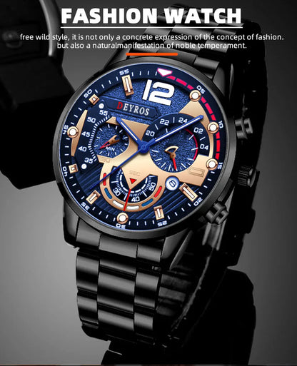 Fashion Mens Watches Luxury Quartz Wristwatch Calendar Luminous Clock Men Business Casual Watch Reloj Hombre - AMULET RING STORE