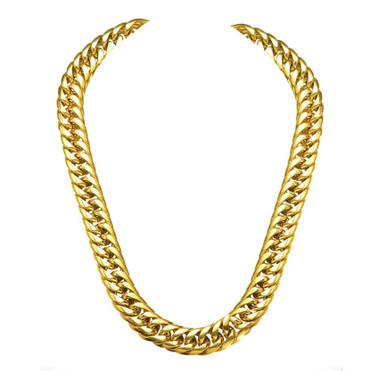 Heavy 16/20mm Gold Color Cuban Curb Link Chain Stainless Steel Necklace Mens Gift Custom Size 7-40inch - AMULET RING STORE