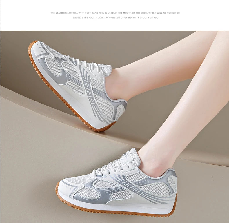 Women's Colorblock Casual Sneakers, Lace Up Soft Sole Platform Casual Shoes, Low-top Walking Comfy Shoes in holiday - AMULET RING STORE