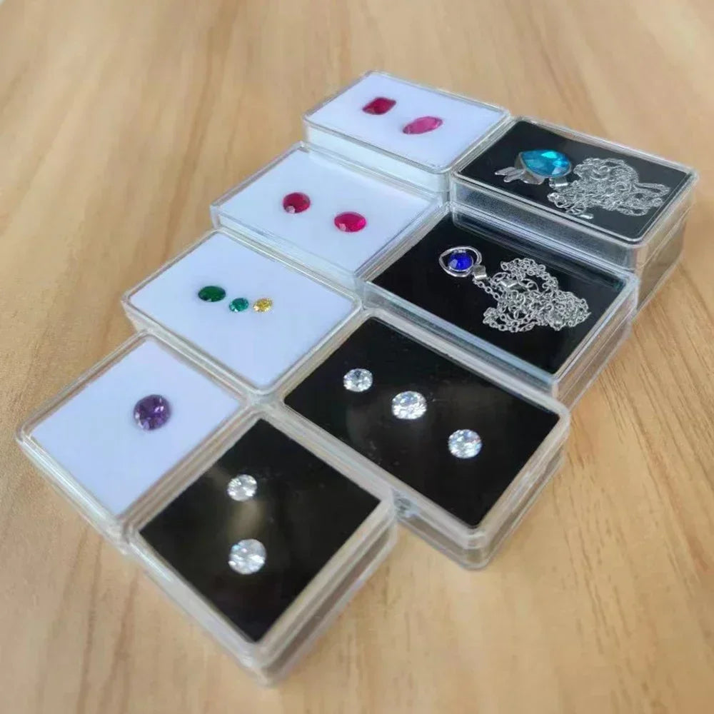 Loose Diamond Box Transparent Gemstone Storage Case Quality Pendant Beads Organizer Ring Earrings Gem Stone Gift Packaging Box - AMULET RING STORE