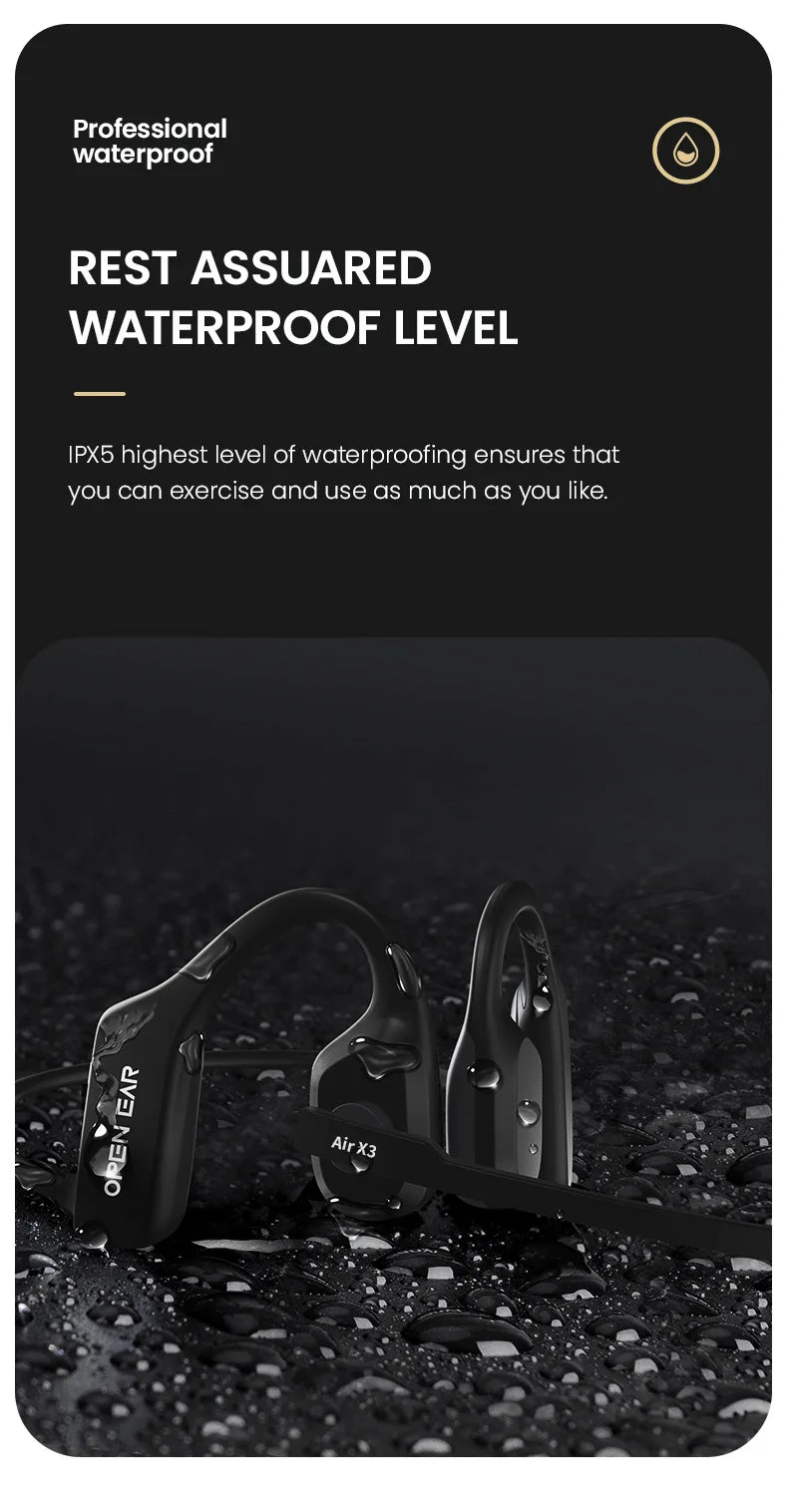 Bone Conduction Wireless Bluetooth Earphones Sports Gaming Headset with Mic Hands-Free Running Earbuds