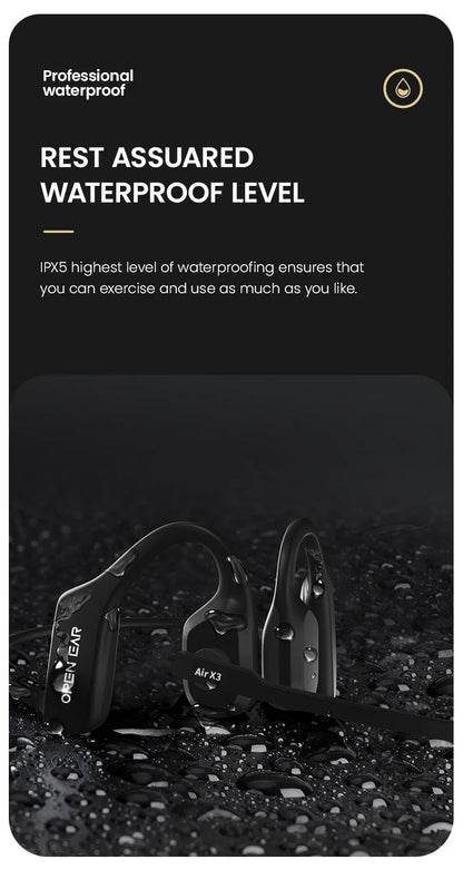 Bone Conduction Wireless Bluetooth Earphones Sports Gaming Headset with Mic Hands-Free Running Earbuds